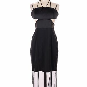 Calvin Klein black mesh bodycon midi Dress